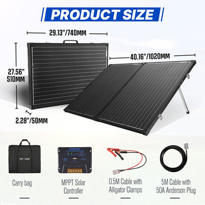 Vicoffroad ATEM Power 160 Watt Portable Foldable Suitcase Camping Solar Panel