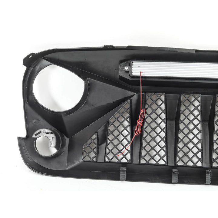 AMERICAN MODIFIED Front Grille w/Off Road Lights for 07-18 Jeep Wrangler JK - VMInnovations