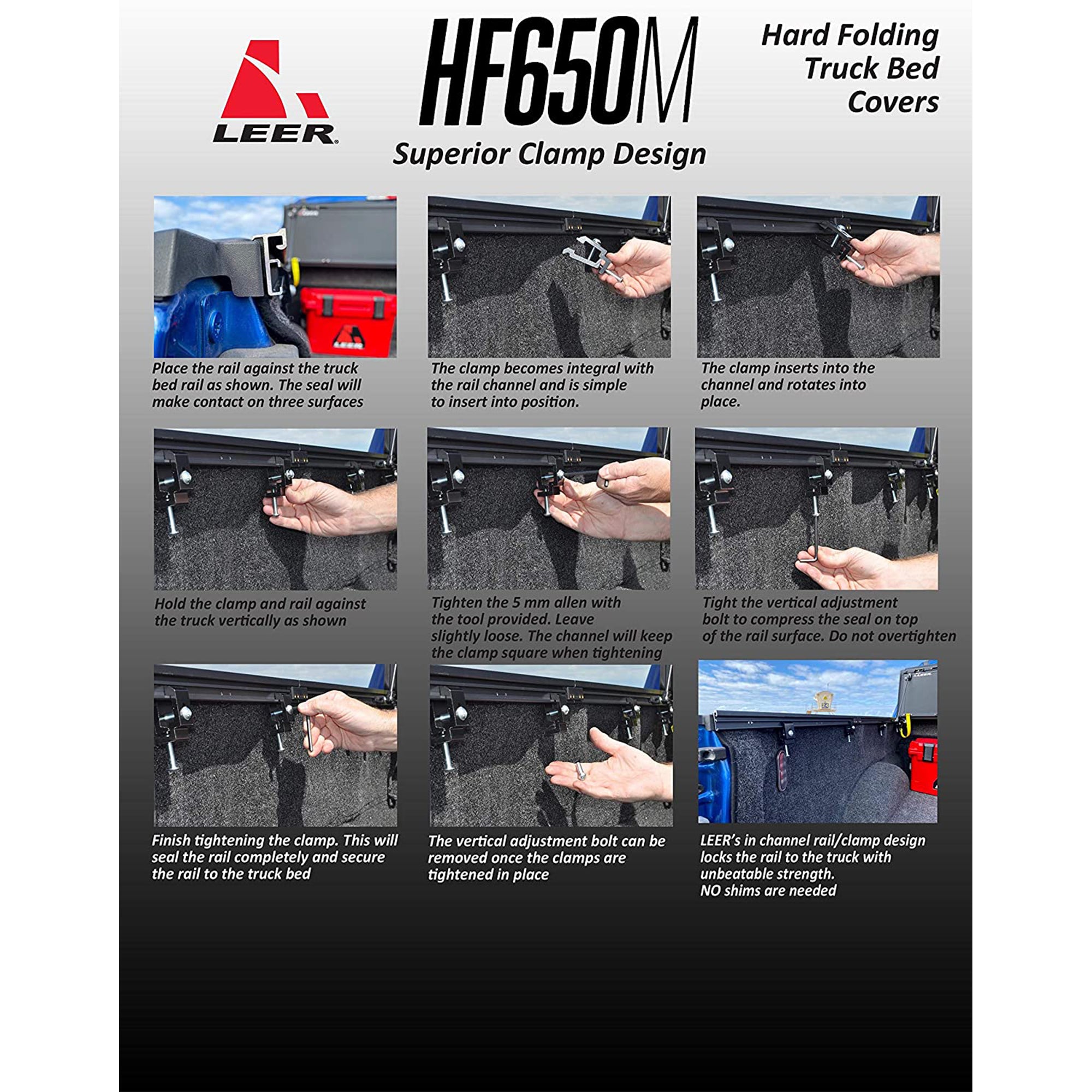 LEER Low Profile Hard Quad Folding Cover w/ 5.6" Bed for 2015 Ford F-150 (Used) - VMInnovations