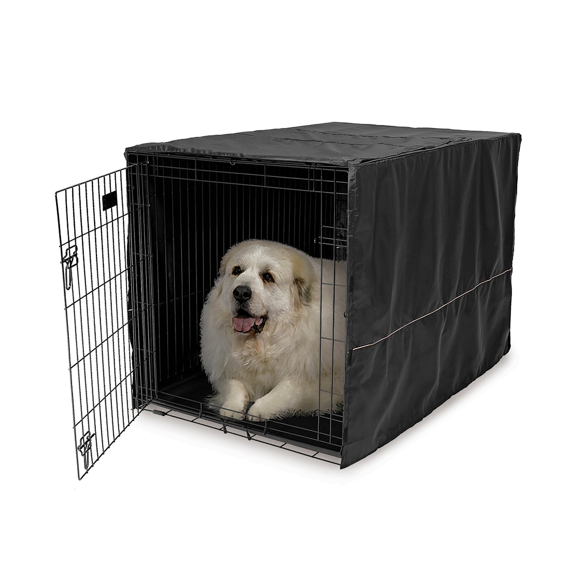 MidWest Homes For Pets 48 Inch Quiet Time Polyester Kennel Crate Cover, Black