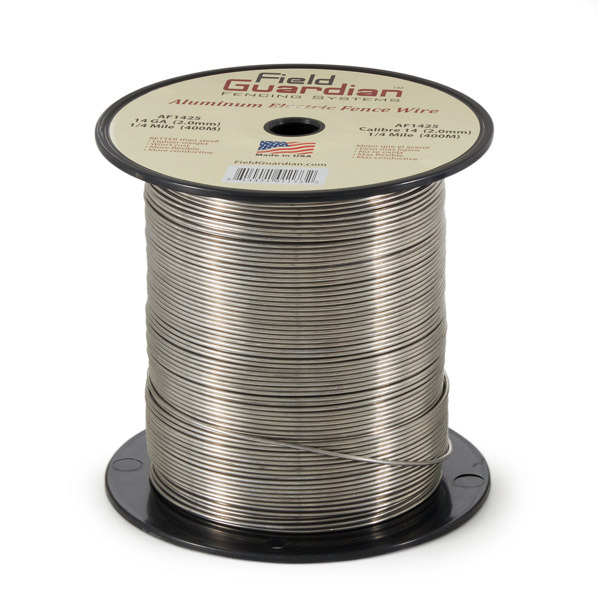 Field Guardian AF1425 14 Gauge Aluminum Wire, Silver, 0.25 Mile Spool (2 Pack)