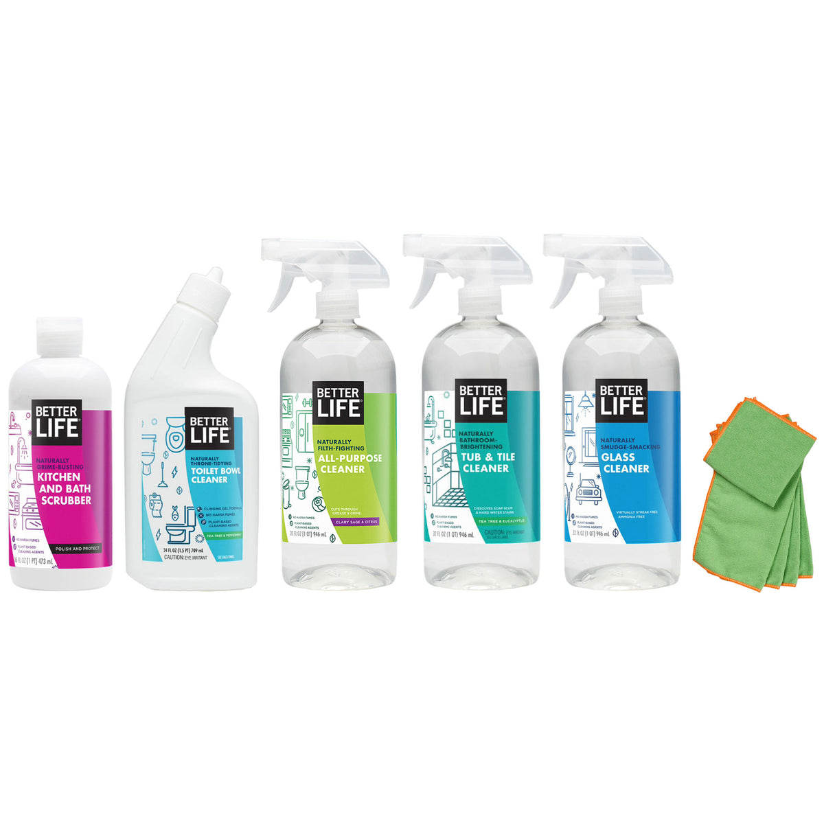 Better Life Naturally Filth Fighting All Purpose Cleaner w/ 5 Set Cleaning Kit