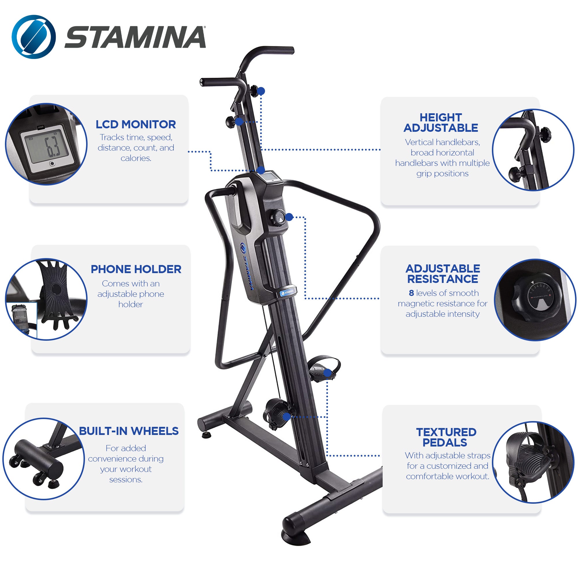 Stamina Products Cardio Climber Home Workout Fitness Exercise Machine (Open Box) - VMInnovations