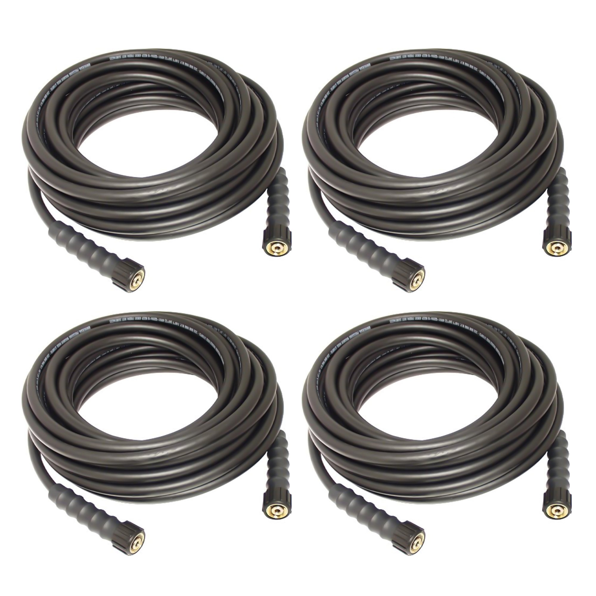 Apache 5/16 Inch 3700 psi Thermoplastic Pressure Washer Hose, Black (4 Pack) - VMInnovations