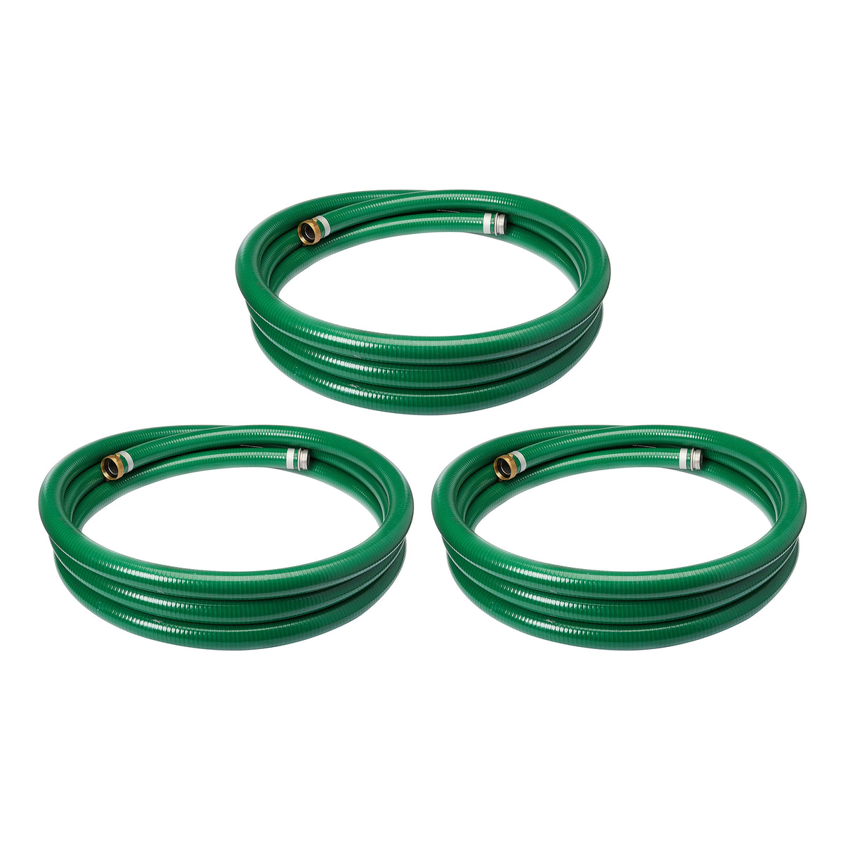 Apache 98128010 1.5" Diameter 20' Long PVC Style G Suction Hose, Green (3 Pack)