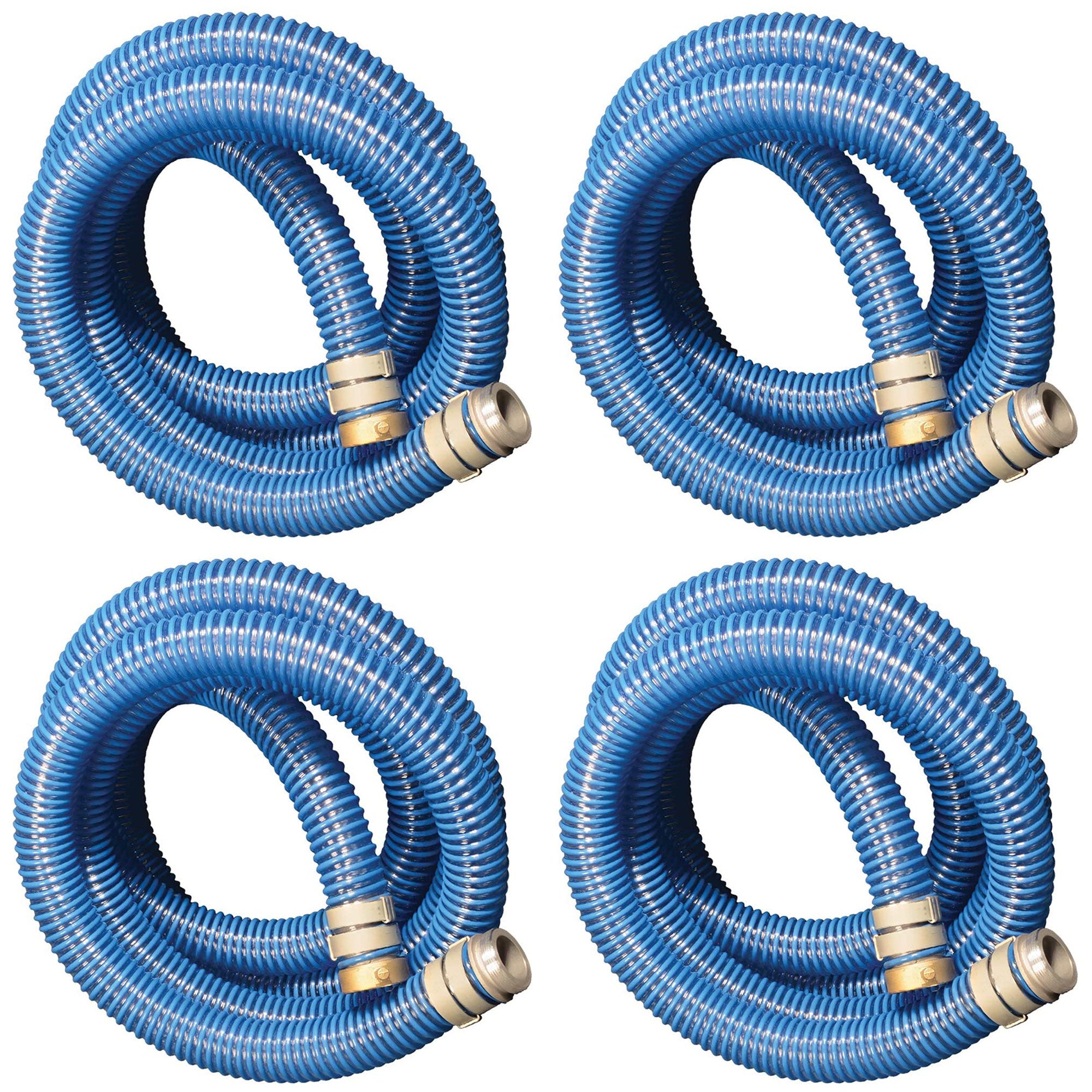 Apache 98106501 2 Inch Diameter 20 Foot PVC Flexible Pool Hose, Blue (4 Pack) - VMInnovations