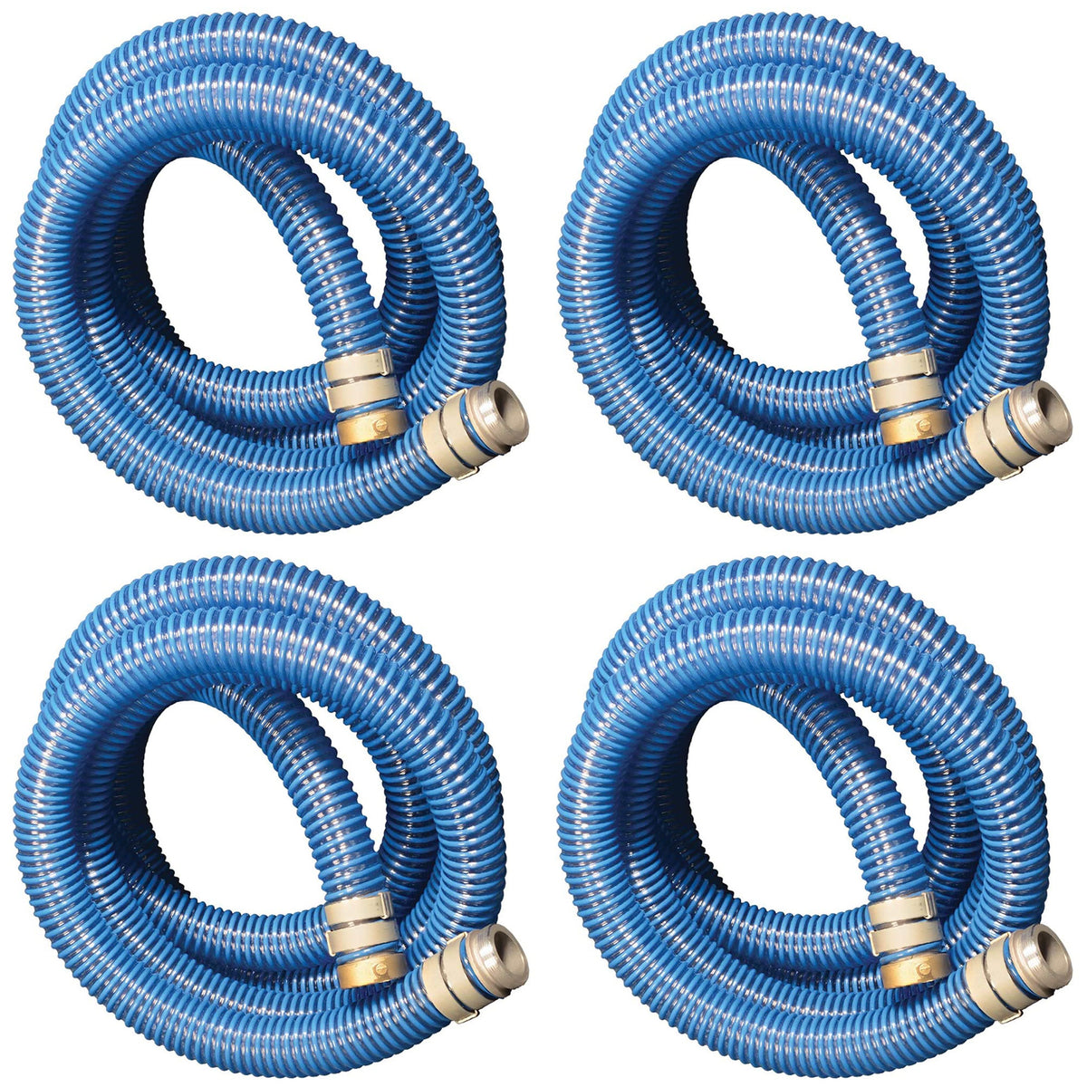 Apache 98106501 2 Inch Diameter 20 Foot PVC Flexible Pool Hose, Blue (4 Pack)