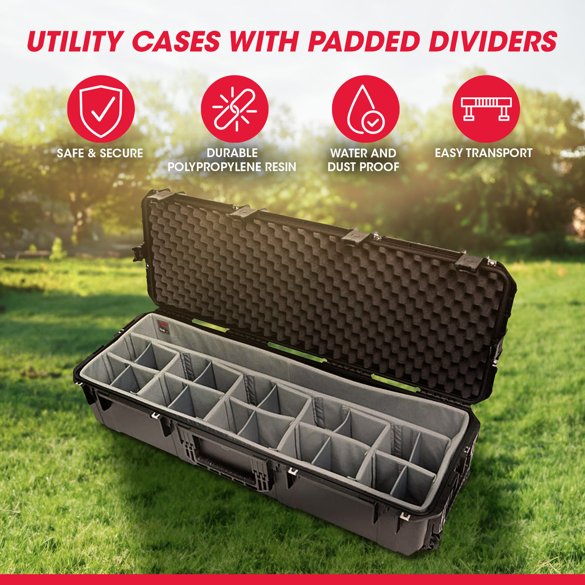SKB Cases 43.5In Waterproof Case with Think Tank Designed Dividers, Black (Used)
