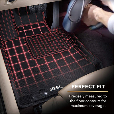 3D MAXpider Kagu Series Custom Fit All-Weather Floor Mat Liner Set Compatible with 2020 to 2021 Hyundai Tuscon Models, Front & Back, Black