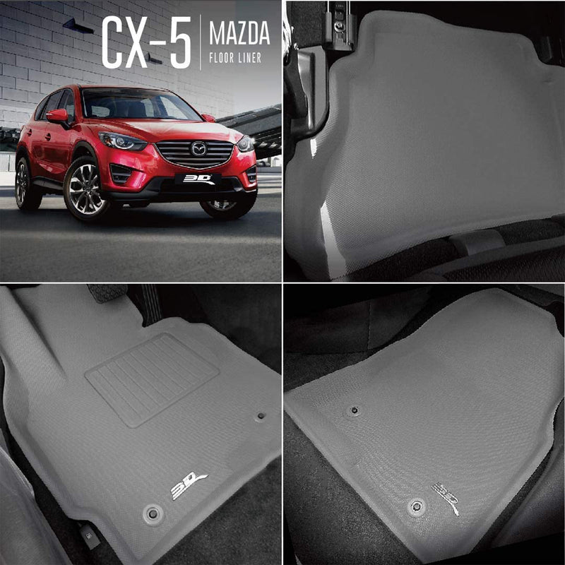 3D MAXpider Kagu Series Custom Floor Mat Liner Set, 2013-2016 Mazda CX5, Black