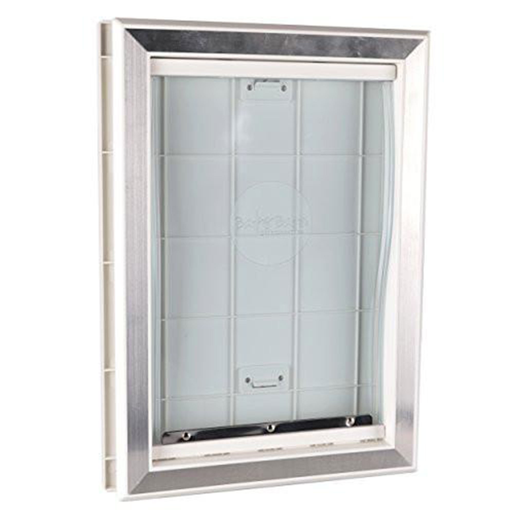 BarksBar 2 Way Dog Door with Aluminum Lining and Locking Sliding Panel, Large