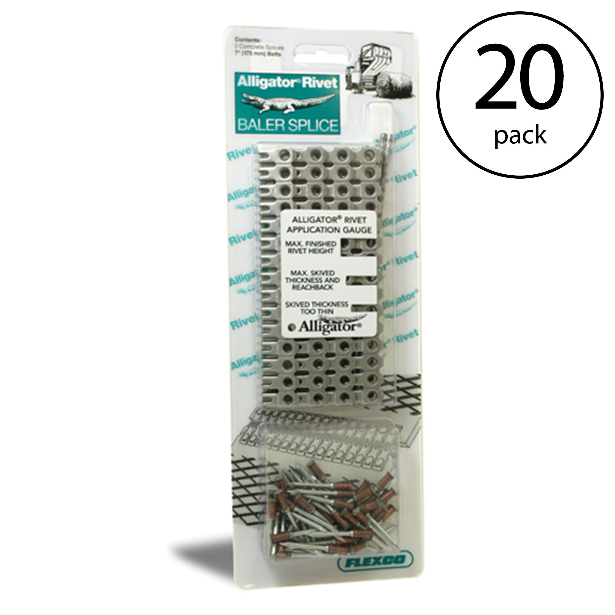 Apache 25085381 Stainless Steel Alligator 7 Inch Rivet Belt Fastener (40 Pack)