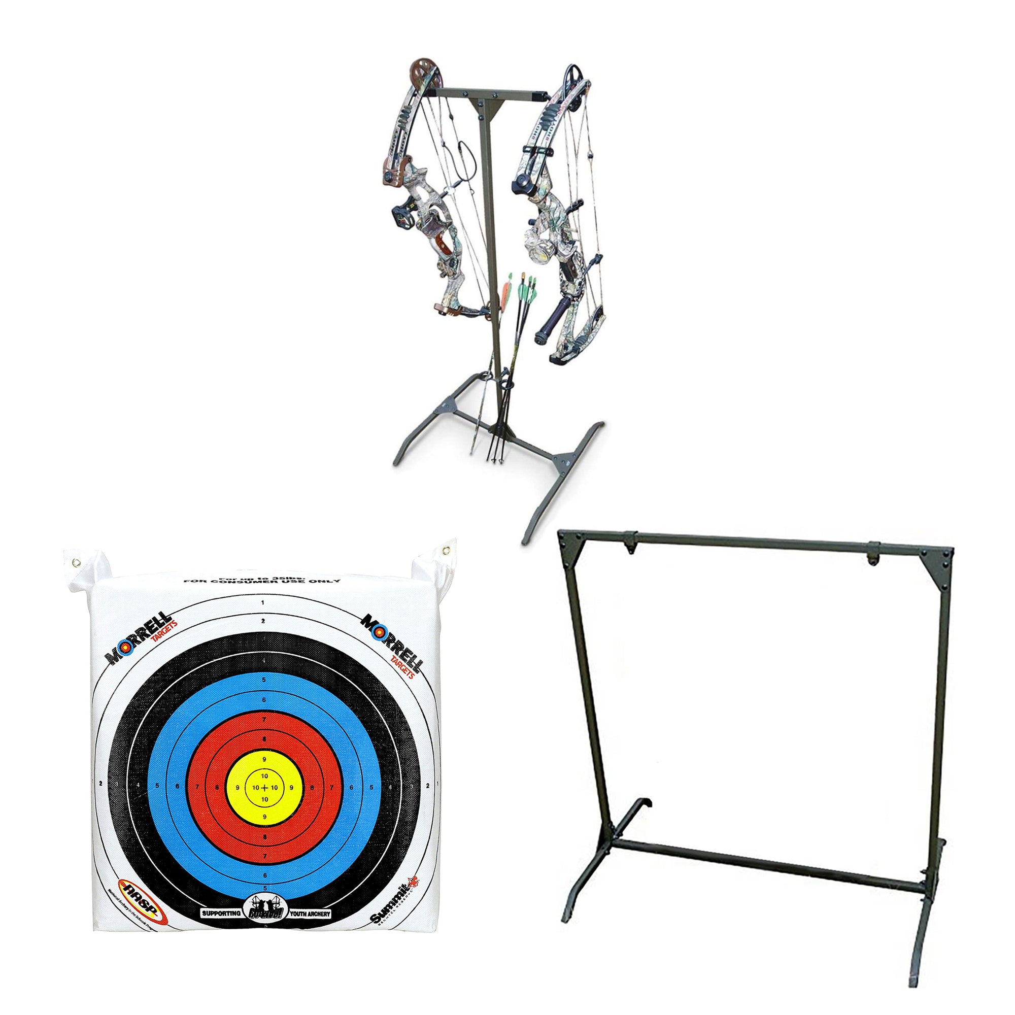 Morrell Portable Archery Bag Target w/ HME Products Target Stand and Bow Holder - VMInnovations