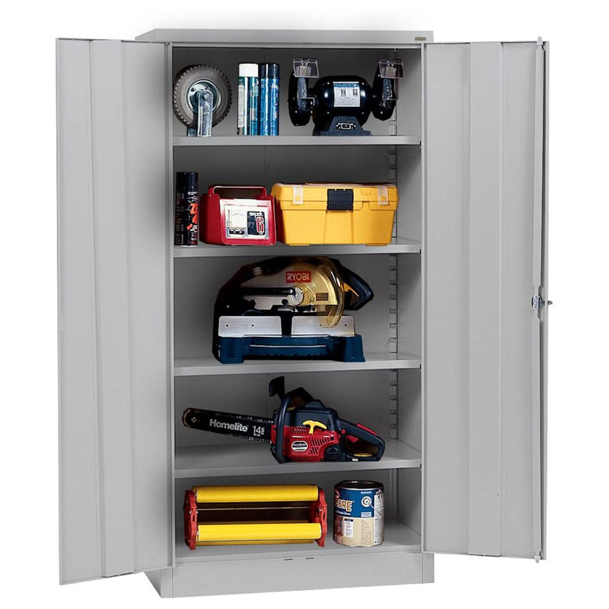 Sandusky Lee 72 Inch SnapIt Storage Cabinet with 4 Adjustable Shelves, Dove Gray