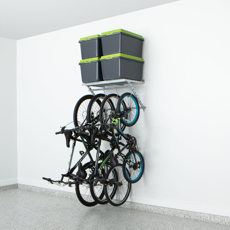 Garage Essentials 220862 32 In Wide Wall Mounted Storage Rack with 4 Bike Hooks