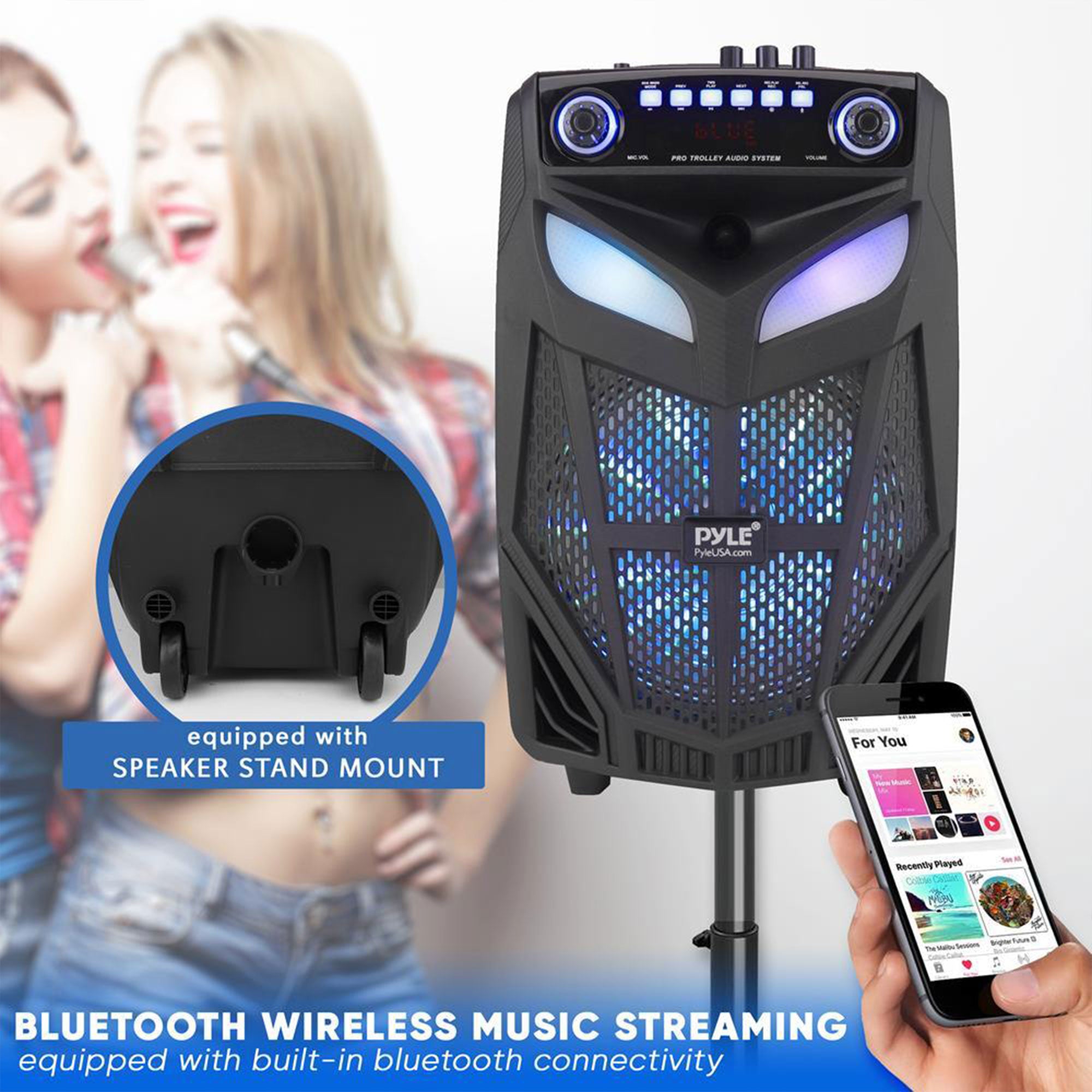 Pyle 600 Watt Bluetooth Boombox Speaker System with LED Lights (For Parts) - VMInnovations
