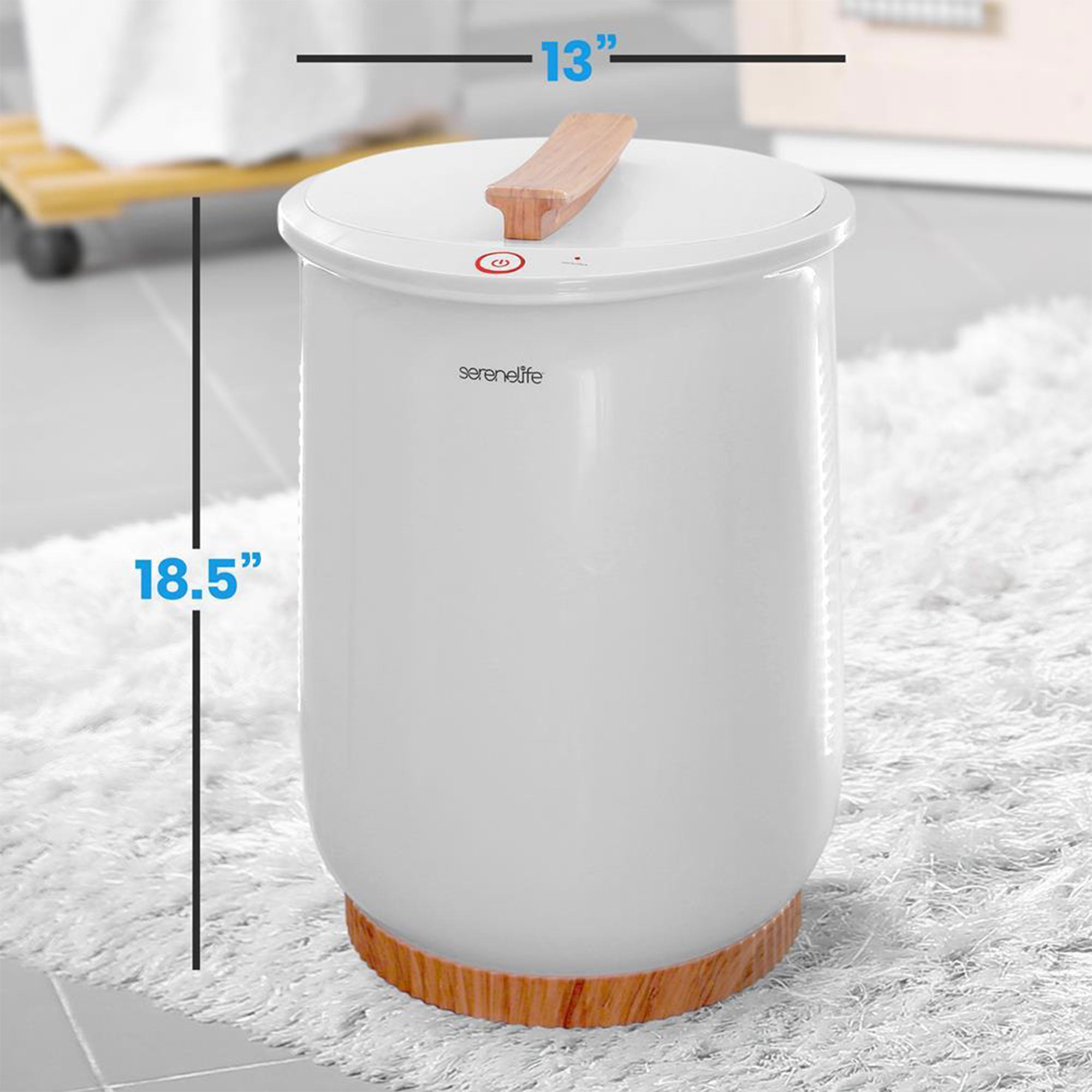 SereneLife Electric Bathroom Spa Bucket Towel Warmer for Bathrobes, White (Used) - VMInnovations