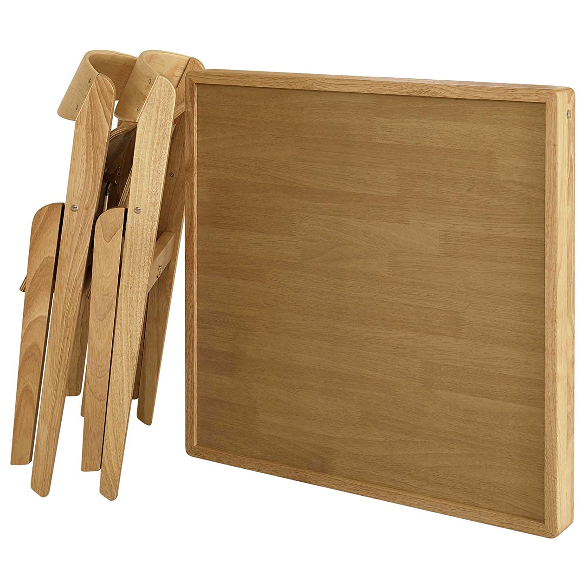 Stackmore Juvenile Kids Folding 3 Pc Wood Table and Chair Furniture Set (Used)