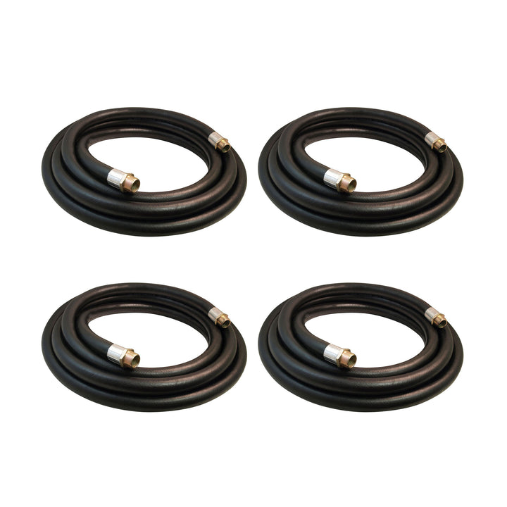 Apache 1 Inch Diameter 14 Foot Length Farm Fuel Transfer Hoses, Black (4 Pack) - VMInnovations
