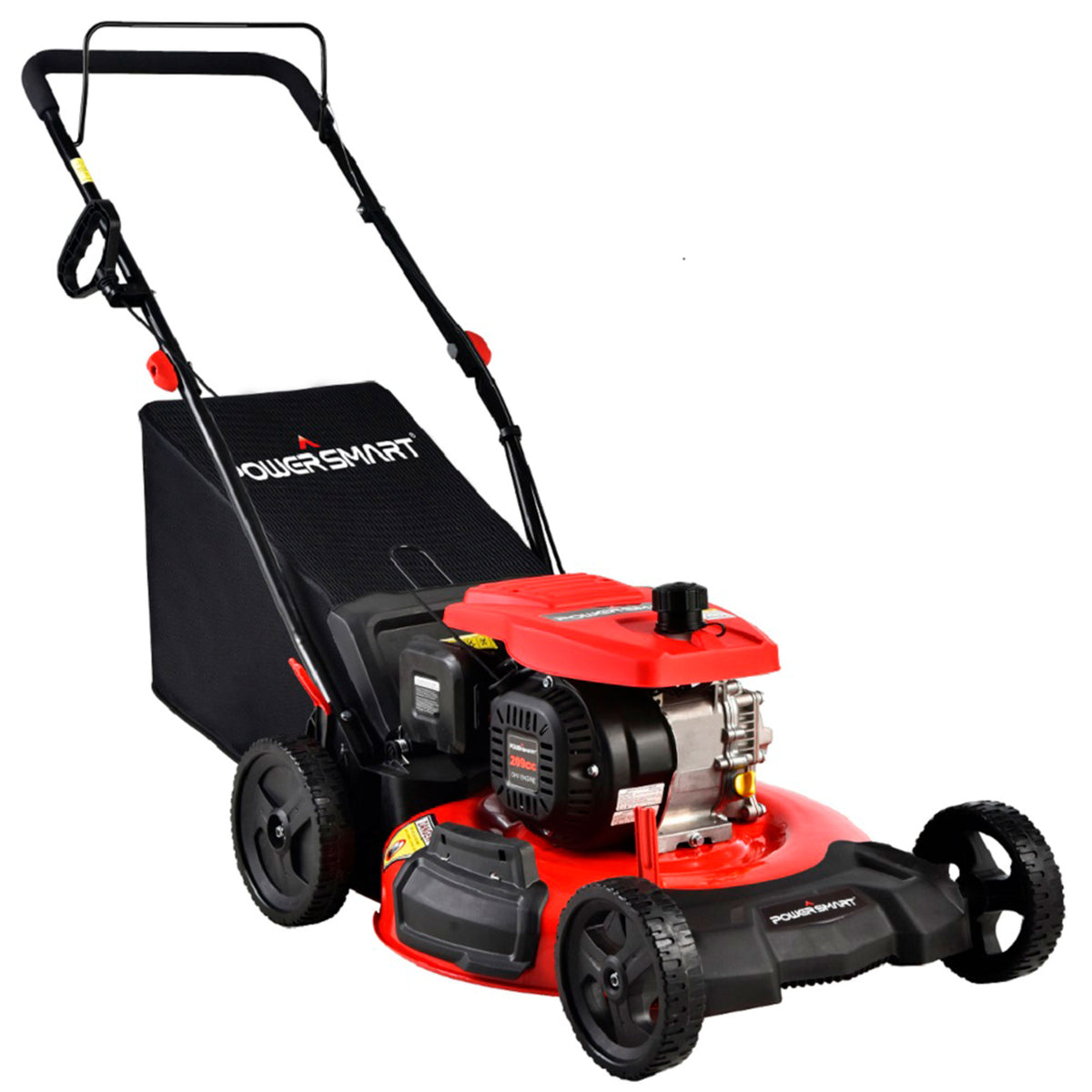 Power Smart DB2321PH Gas Powered Push Lawn Mower with 3 In 1 Cutting System, Red