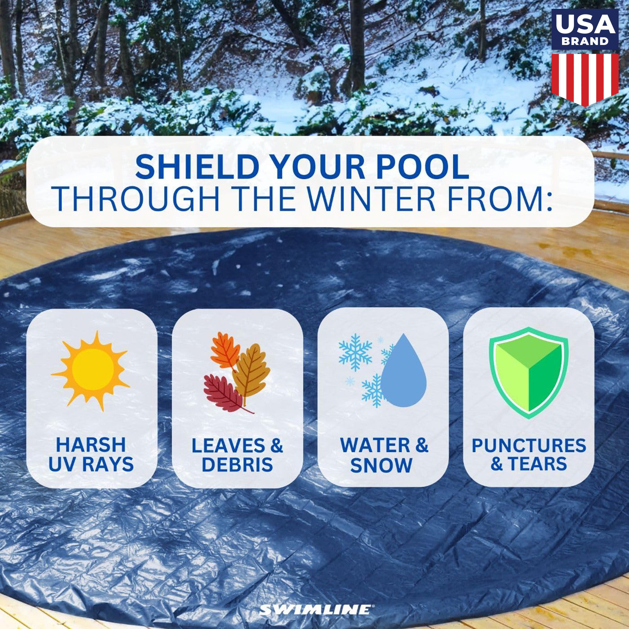 Swimline 24' Round Above Ground Swimming Pool Winter Cover (Open Box)