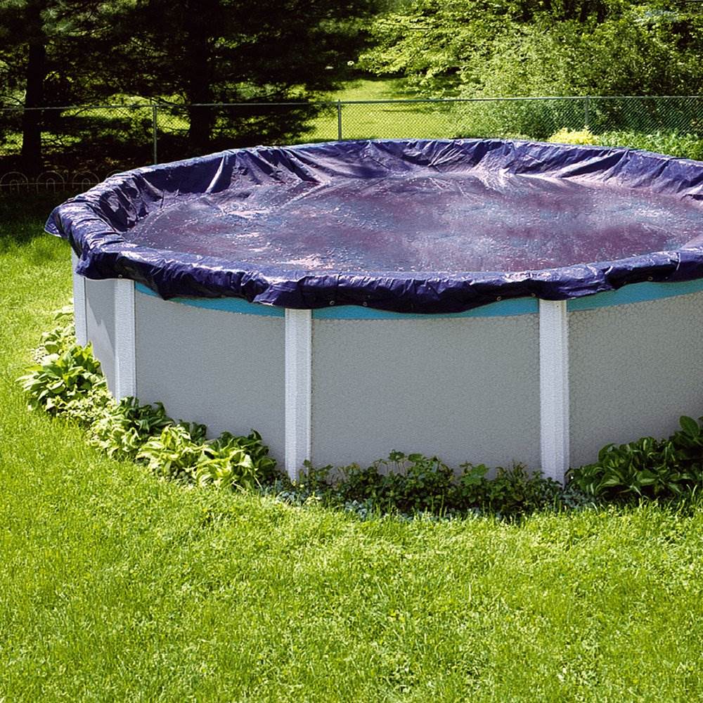 2) Swimline 28' Round Above Ground Swimming Pool Winter Cover+Cable+Ratchet