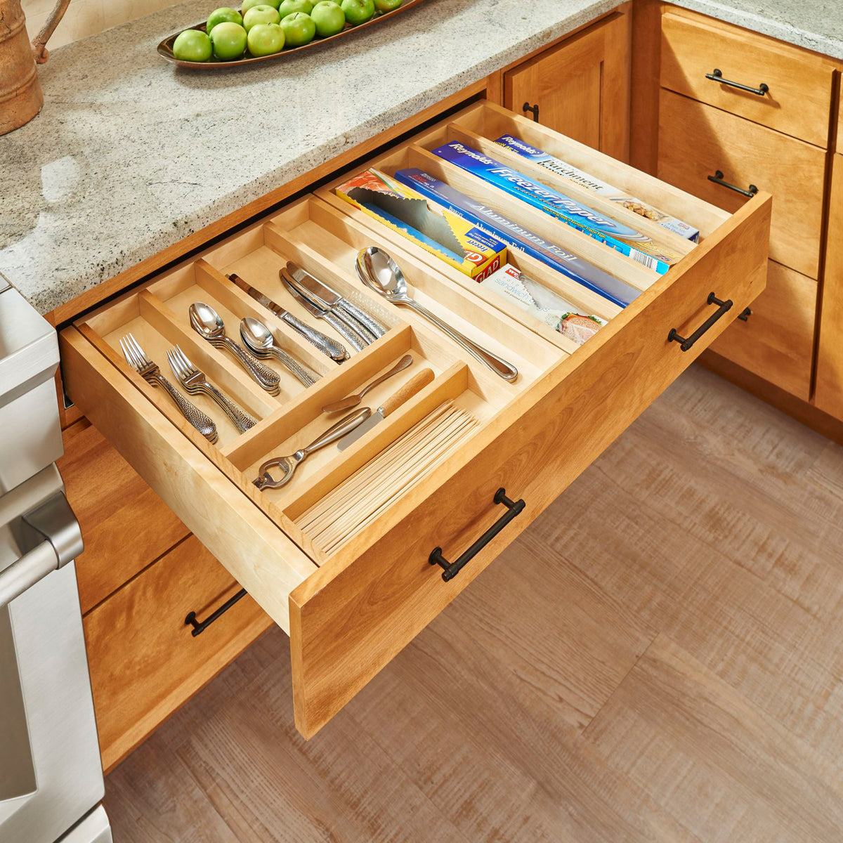 Rev-A-Shelf 4WTCD-36HSC-1 33 Inch Tiered Cutlery Drawer Organizer w/ Soft Close