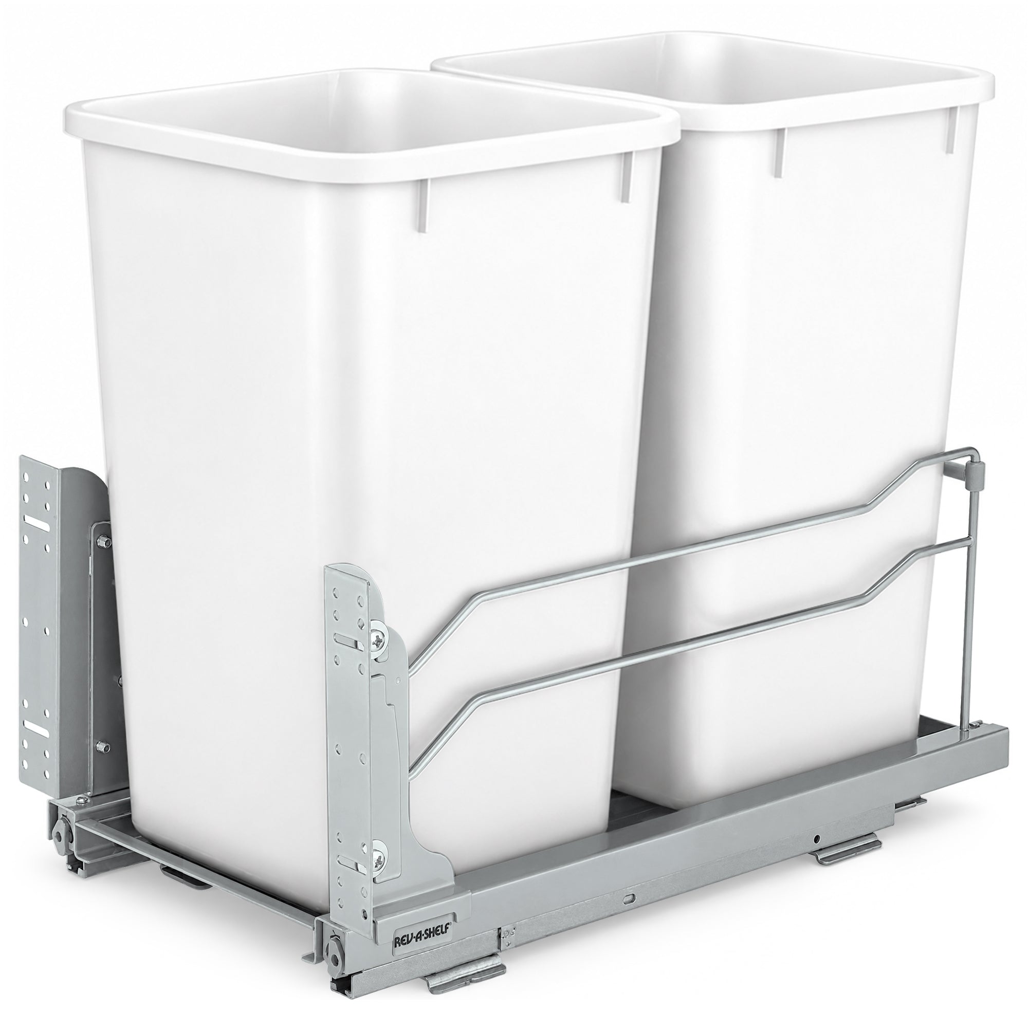 Rev-A-Shelf Double Pullout Trash Can 27 qt. w/ Soft-close, 53WC-1527SCDM-211