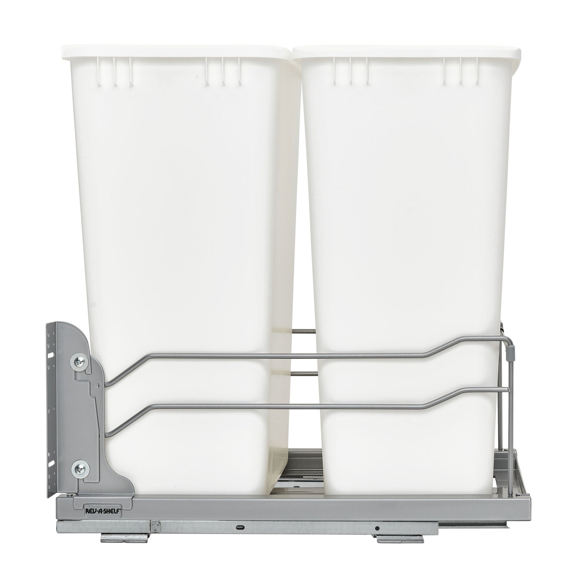 Rev-A-Shelf Double Pullout Trash Cans 50 qt. with Soft-close, 53WC-2150SCDM-211 - VMInnovations