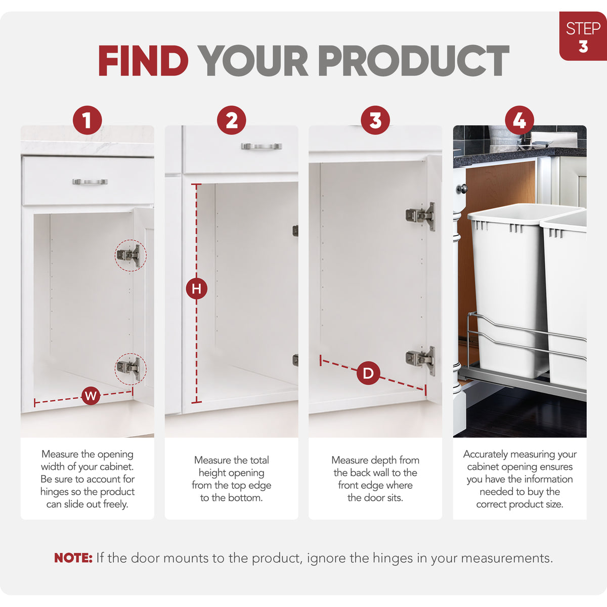 Rev-A-Shelf Double Pullout Trash Cans 50 qt. with Soft-close, 53WC-2150SCDM-211