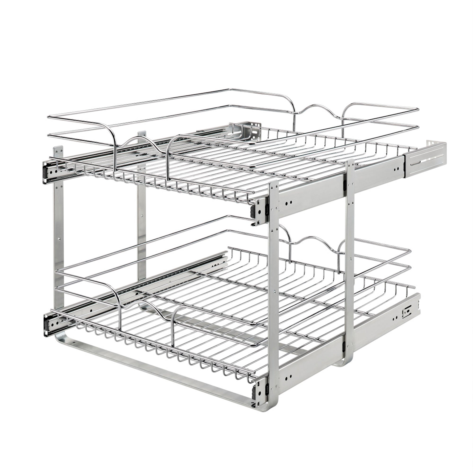 Rev-A-Shelf Pullout 2-Tier Basket Organizer for Kitchen or Vanity Cabinets, 24 x 22 In, 5WB2-2422-CR-1