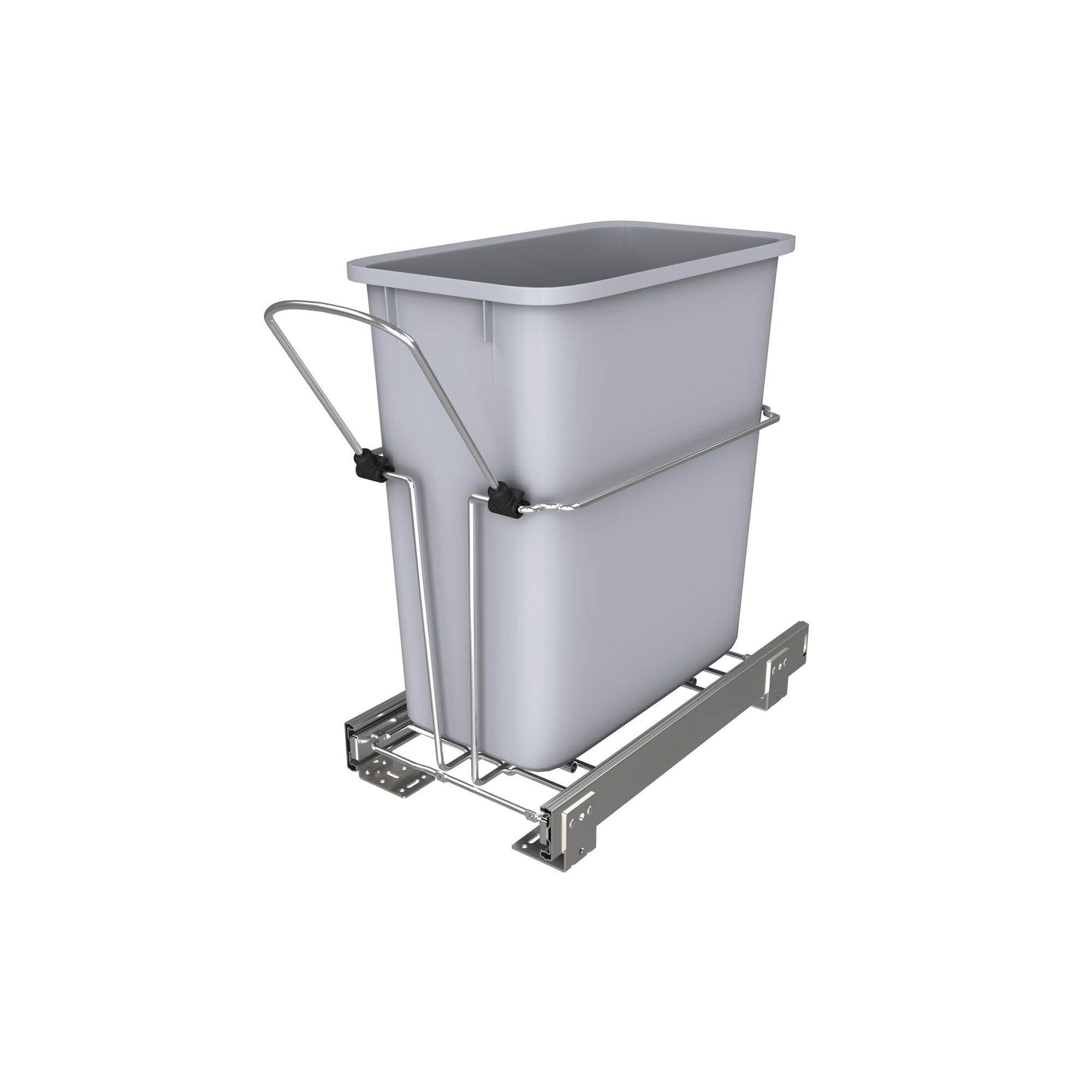 Rev-A-Shelf 20 qt. Universal Waste Container with Rear Basket, RUKD-1420RB-1 - VMInnovations