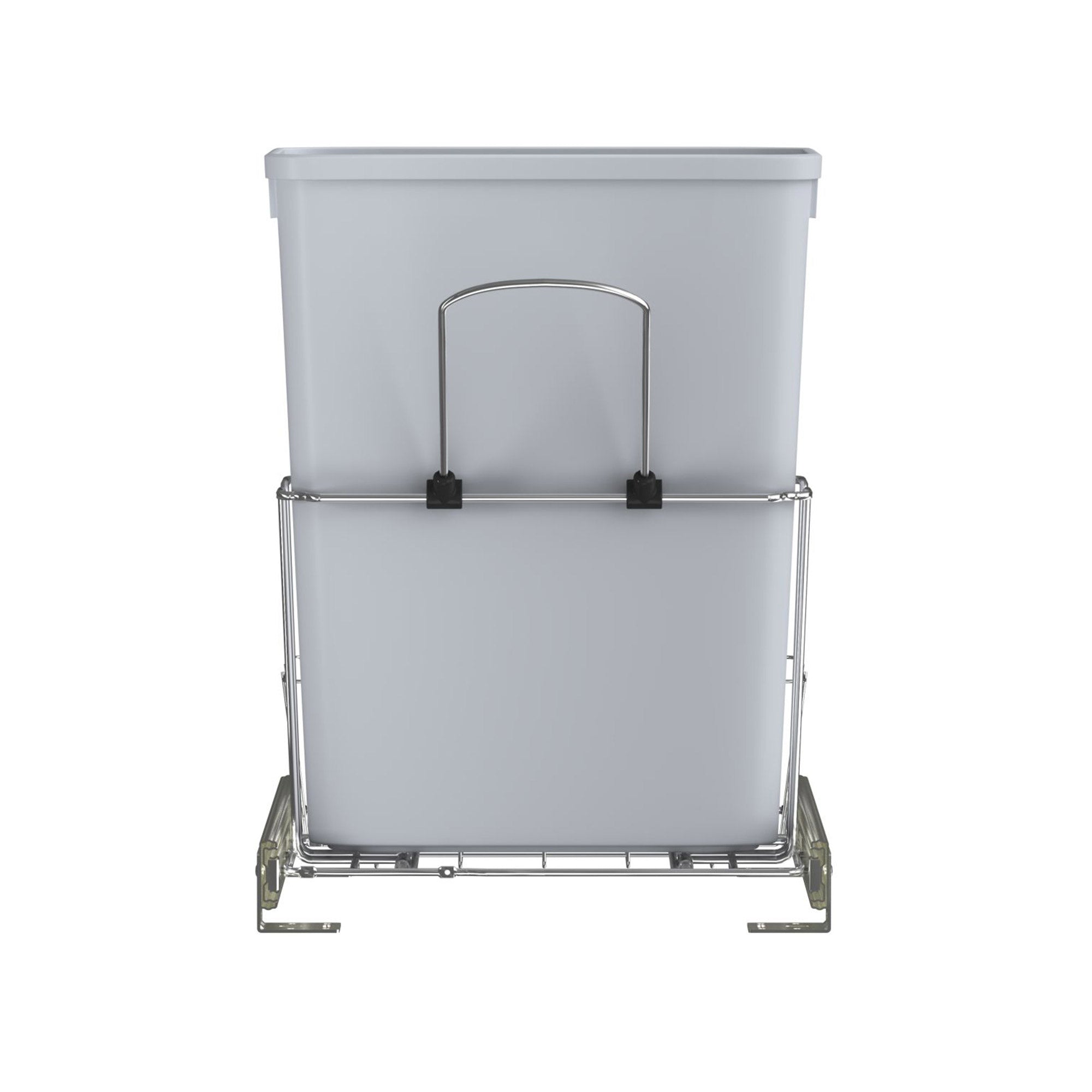 Rev-A-Shelf 32 qt. Universal Waste Container with Rear Basket, RUKD-1432RB-1 - VMInnovations