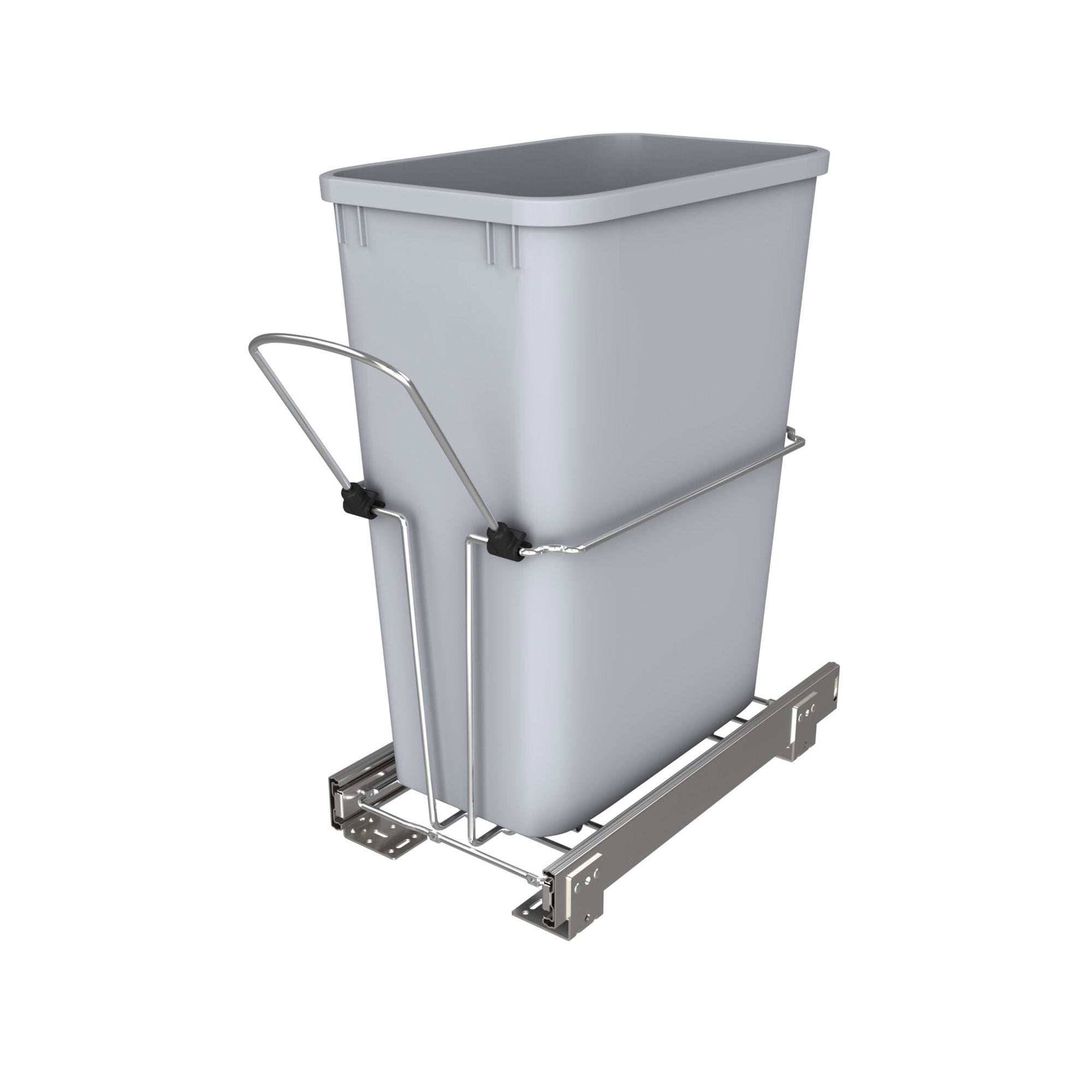 Rev-A-Shelf 32 qt. Universal Waste Container with Rear Basket, RUKD-1432RB-1 - VMInnovations