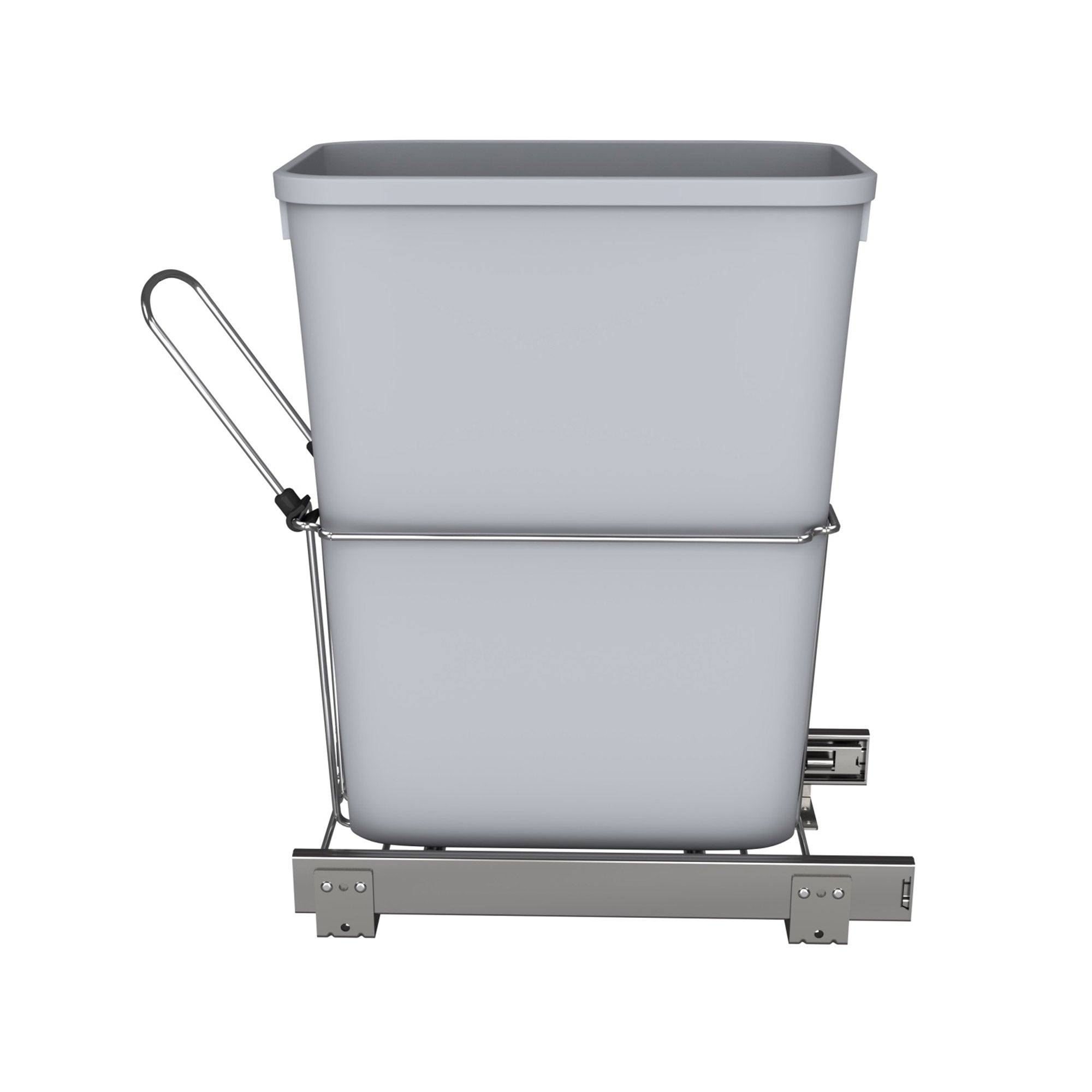 Rev-A-Shelf 32 qt. Universal Waste Container with Rear Basket, RUKD-1432RB-1 - VMInnovations