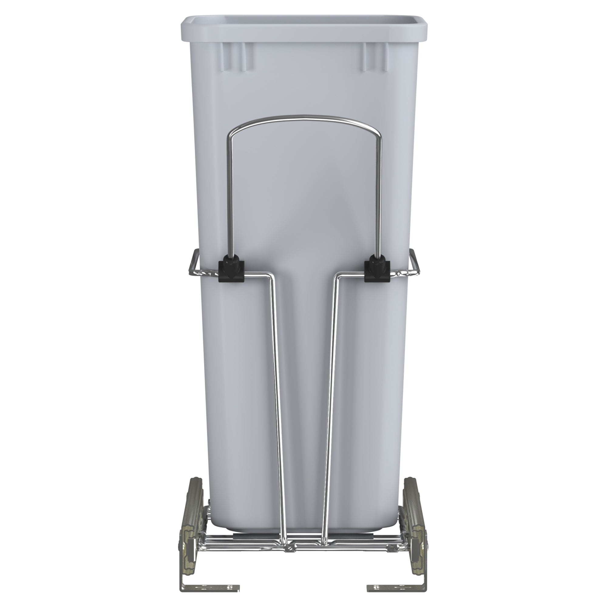 Rev-A-Shelf 32 qt. Universal Waste Container with Rear Basket, RUKD-1432RB-1 - VMInnovations