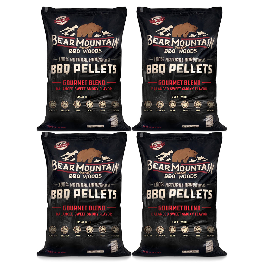 Bear Mountain BBQ All-Natural Hardwood Gourmet Smoker Pellets, 40 lbs (4 Pack) - VMInnovations