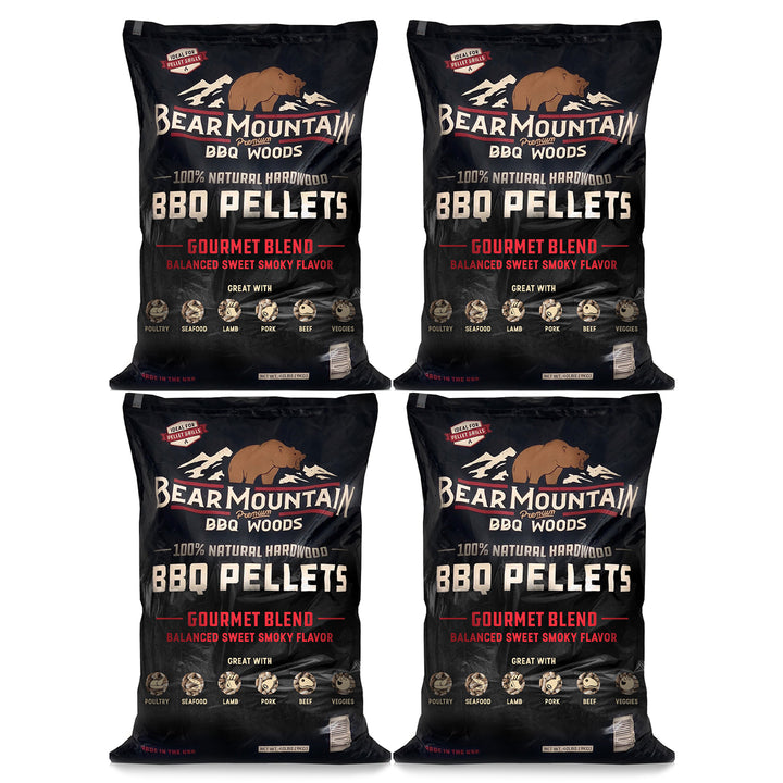 Bear Mountain BBQ All-Natural Hardwood Gourmet Smoker Pellets, 40 lbs (4 Pack) - VMInnovations