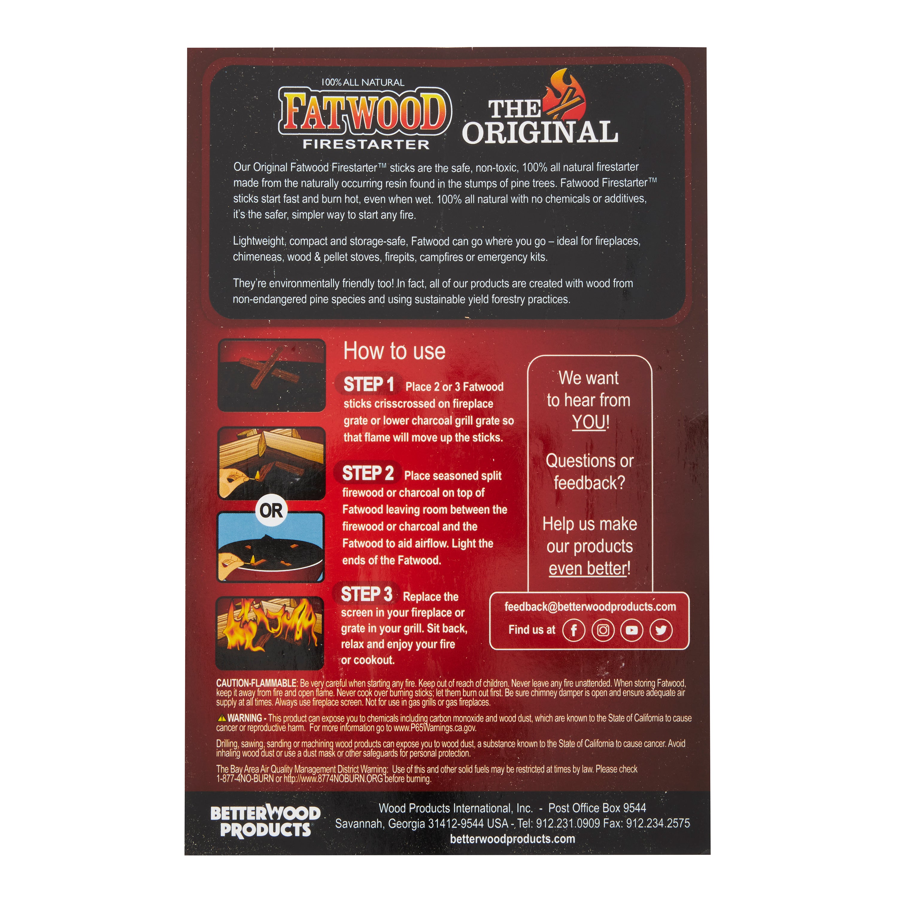 Better Wood Products 18lb Fire Wood Fatwood Firestarter Crate (Open Box) - VMInnovations