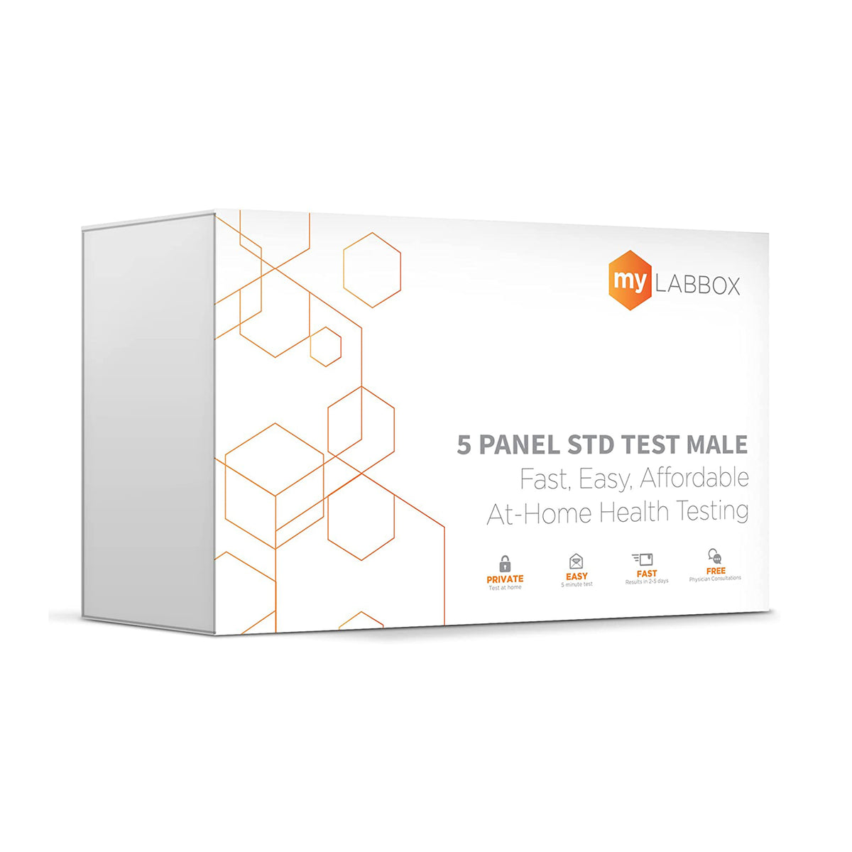myLAB Box Safe Box Men's Health STD 5 Panel HIV Rapid Mail In At Home Test Kit - VMInnovations