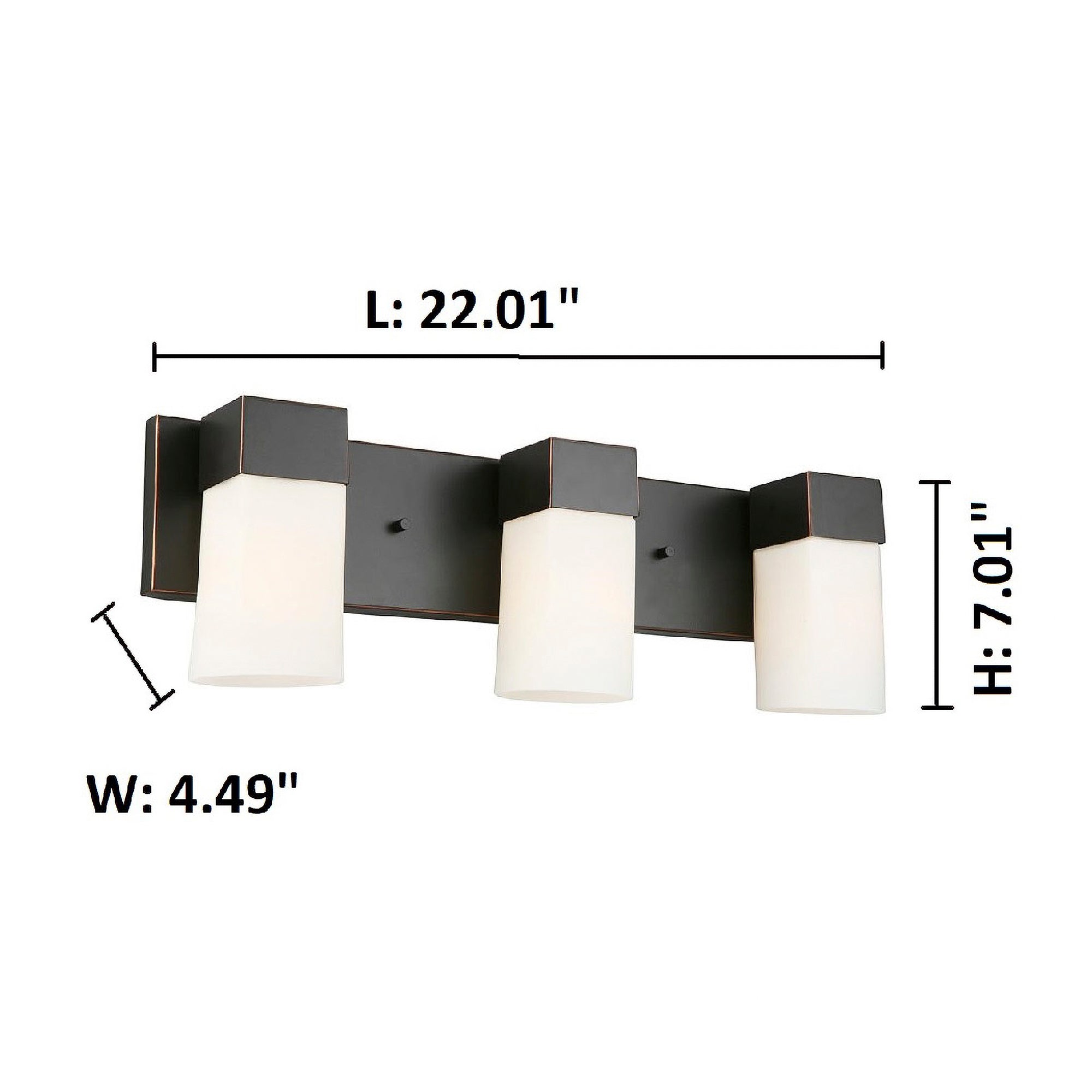 Eglo Ciara Springs 22 Inch 3 Light Bathroom Vanity Wall Light Fixture, Bronze