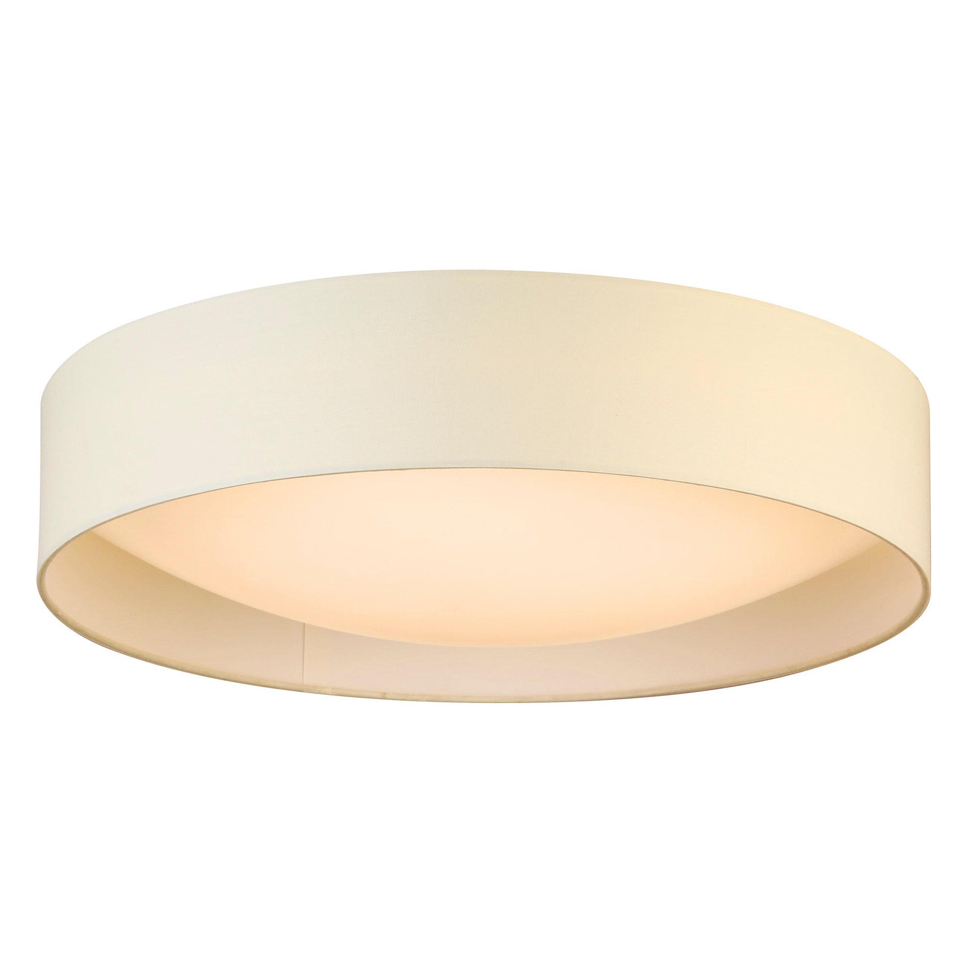 Eglo Lighting Orme 20 Inch Flush Mount LED Fabric Ceiling Light Fixture, White - VMInnovations