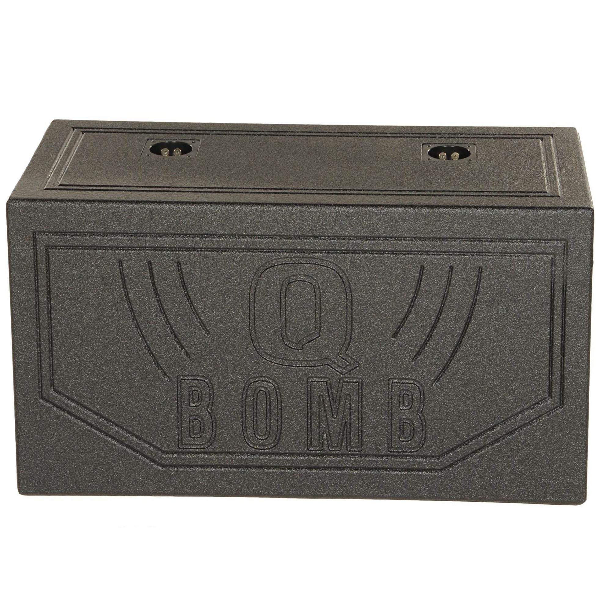 Q-POWER QBOMB12V 12" Rhino Lined Dual Vented Car Sub Box Enclosure (Open Box) - VMInnovations