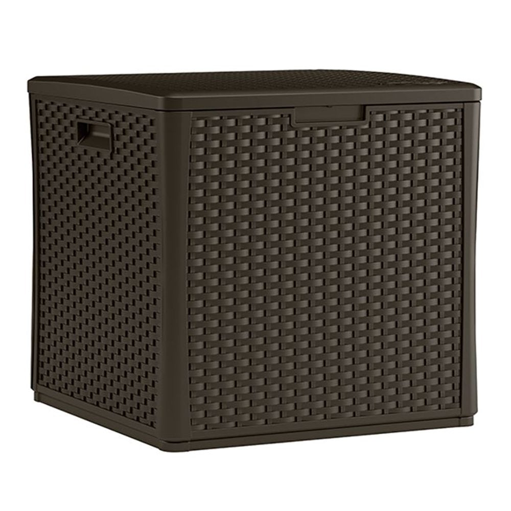 Suncast 60 Gallon Outdoor Storage Deck Box & 33 Gallon Trash Hideaway, Java - VMInnovations