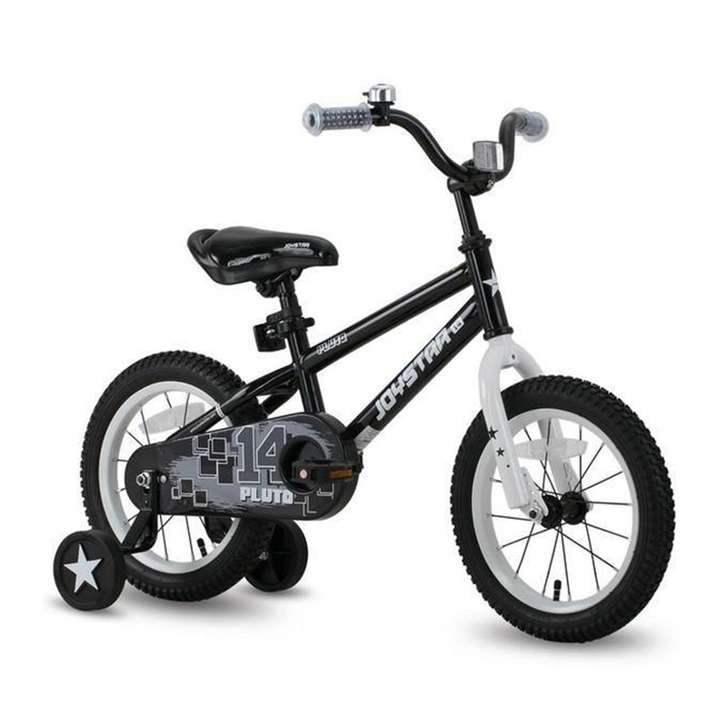 Joystar Pluto 12 Inch Ages 2 to 4 Kids BMX Bike with Training Wheels, Black - VMInnovations