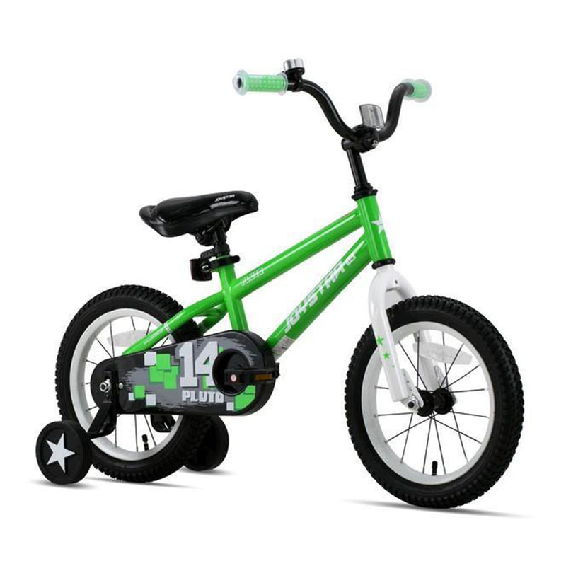Joystar Pluto 12 Inch Ages 2 to 4 Kids Boys BMX Bike with Training Wheels, Green - VMInnovations