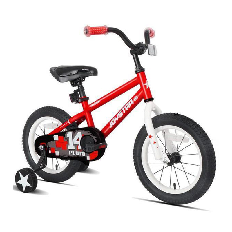 Joystar Pluto 12 Inch Age 2 to 4 Kids Boys BMX Bicycle with Training Wheels, Red