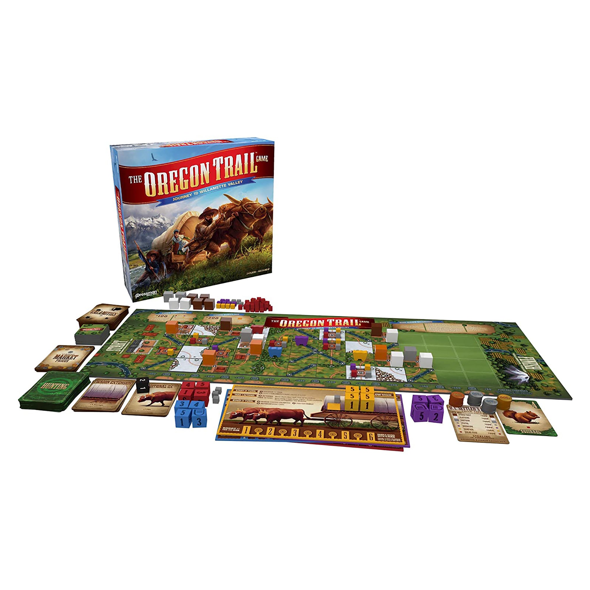 Pressman Oregon Trail Journey to Willamette Valley w/ Mexican Train Dominoes Set - VMInnovations