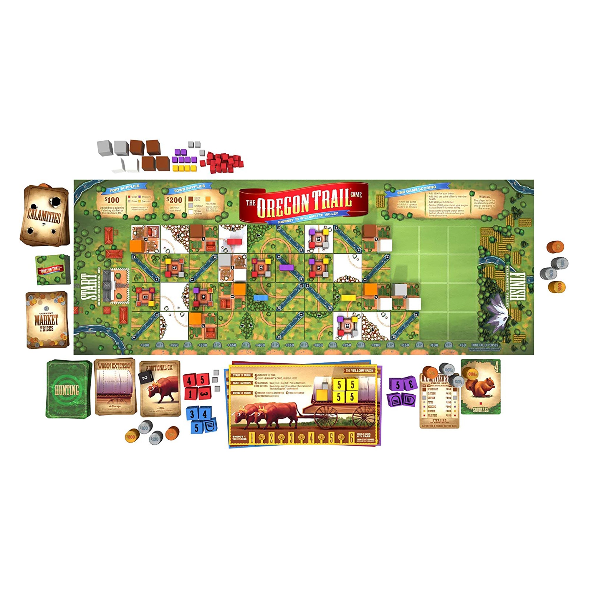 Pressman Oregon Trail Journey to Willamette Valley w/ Mexican Train Dominoes Set - VMInnovations