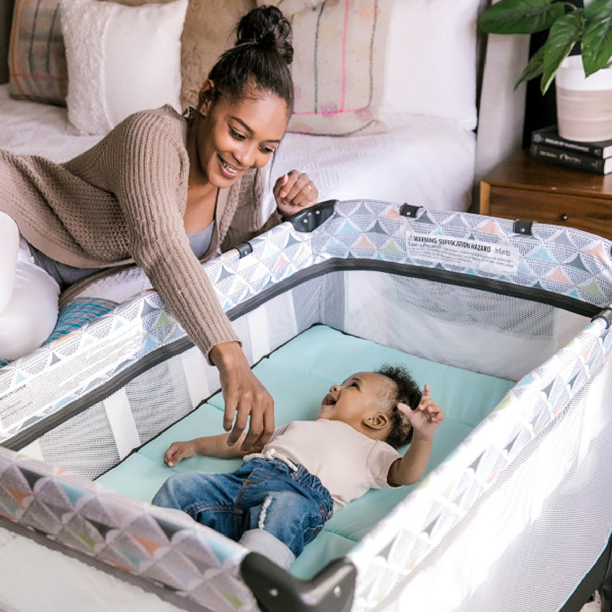 Ingenuity Smart and Simple 3 Piece Portable Playard with Storage Pockets, Bryant - VMInnovations